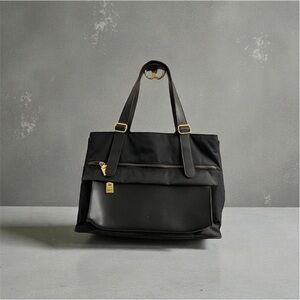 LJS Collection Elegant Shoulder Bag Tote Black Gold